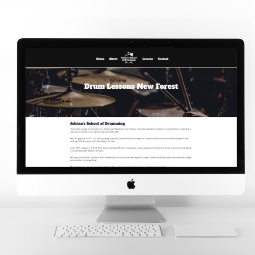 Adrian's School of Drumming | Website Design | Website Preview Image