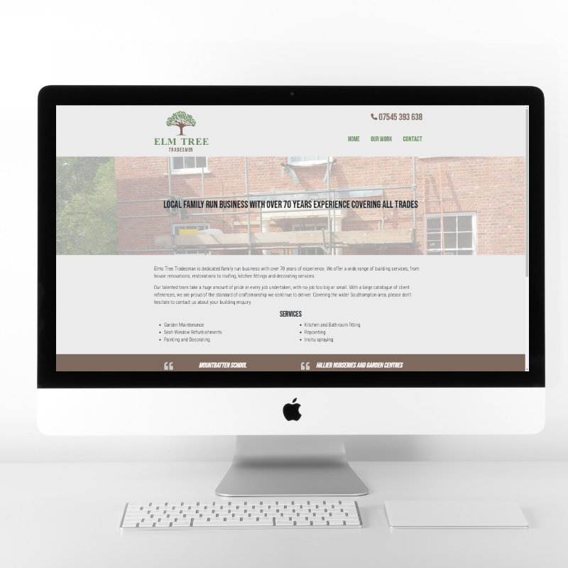 Elm Tree Tradesmen | Web Design by Plexaweb